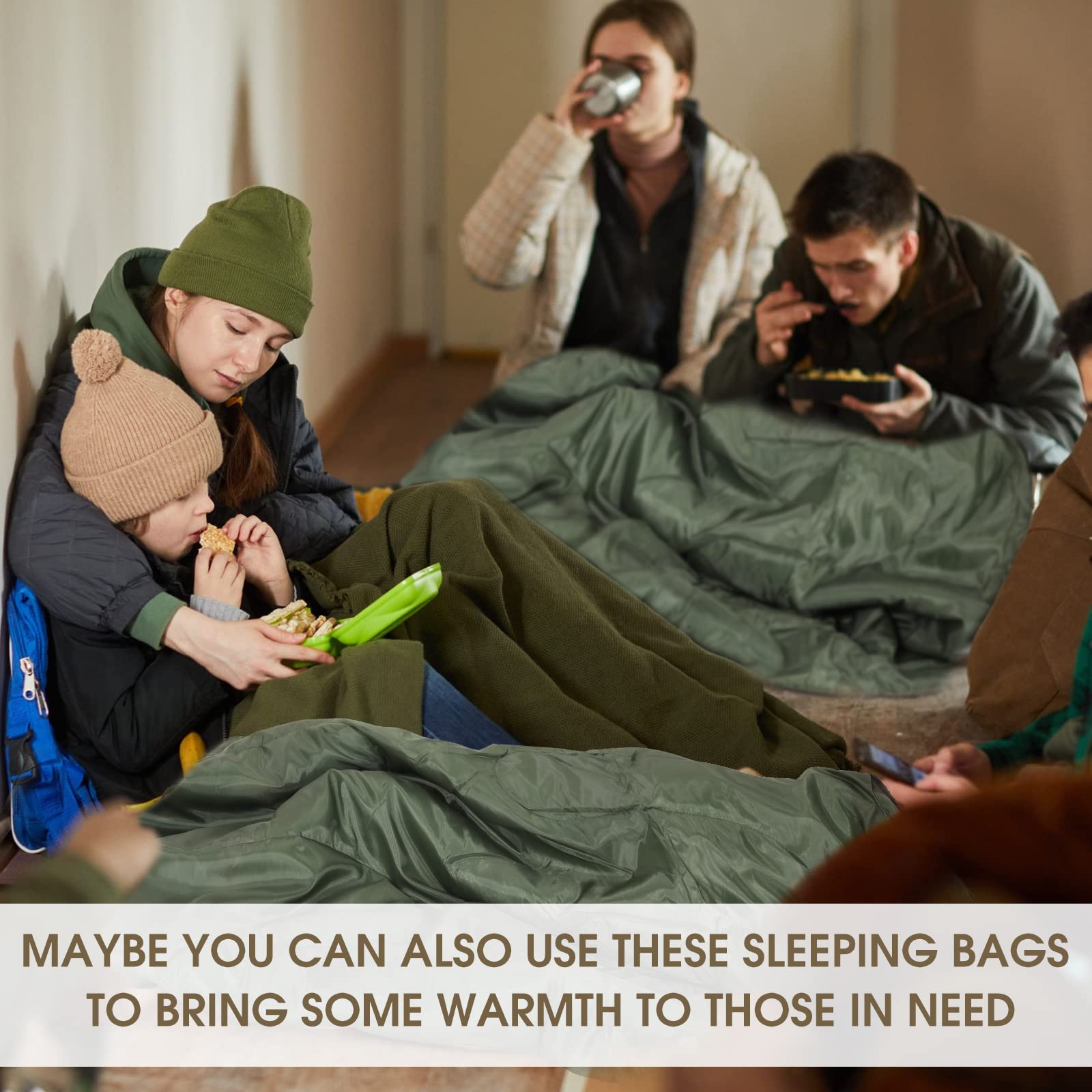 10 Pack 0°F Cold Weather Sleeping Bags for Adults - 4 Season Waterproof Lightweight Camping Sleeping Bags with Compression Sack - Perfect for Backpacking, Hiking, Travel and Emergency Preparedness
