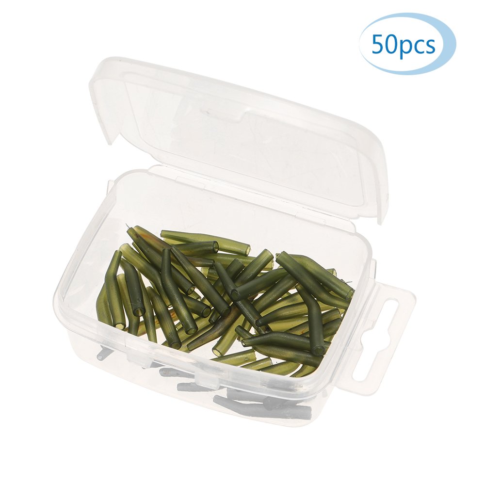 50Pcs/Lot Soft Anti-Tangle Carp Fishing Hook Sleeves - Hair Rig Line Protectors for Carp Fishing Tackle Accessories - Perfect for Freshwater and Lake Fishing Trips
