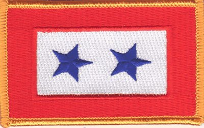 Two Star Service Banner Iron-on Embroidered Patch - Military Uniform & Jacket Decoration for Veterans & Service Members