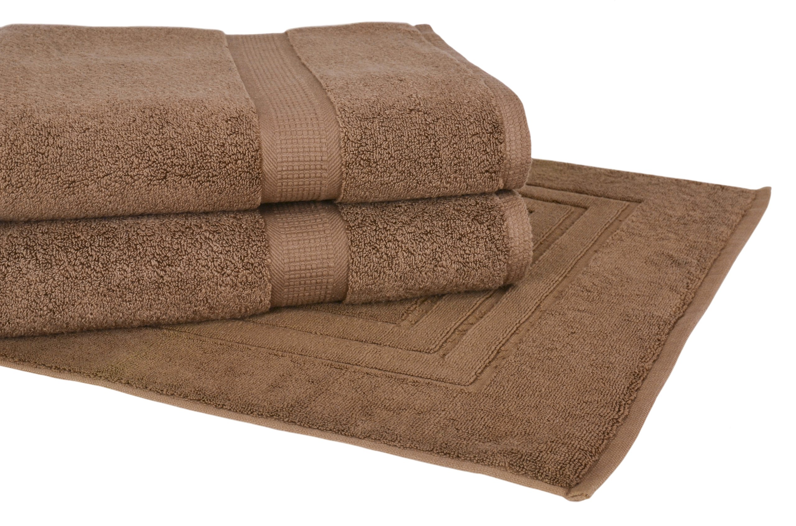 Premium 100% Zero-Twist Pima Cotton Bath Towel Set (3-Piece, Cocoa) - Ultra Soft & Absorbent for Spa, Bath & Luxury Home Use | Homestead Textiles Growers Collection