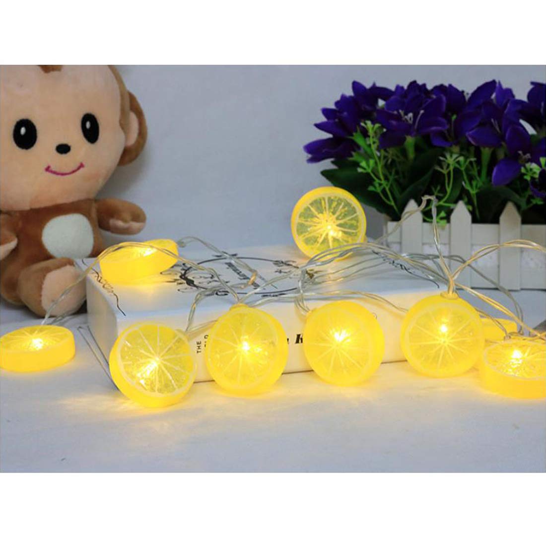 20 LED Lemon String Lights - 3m Fairy Lights for Indoor & Outdoor Decor, Bedroom, Garden, Party | Waterproof & Energy-Efficient Decorative Lighting for Walls, Deck, Backyard, Wedding, Christmas