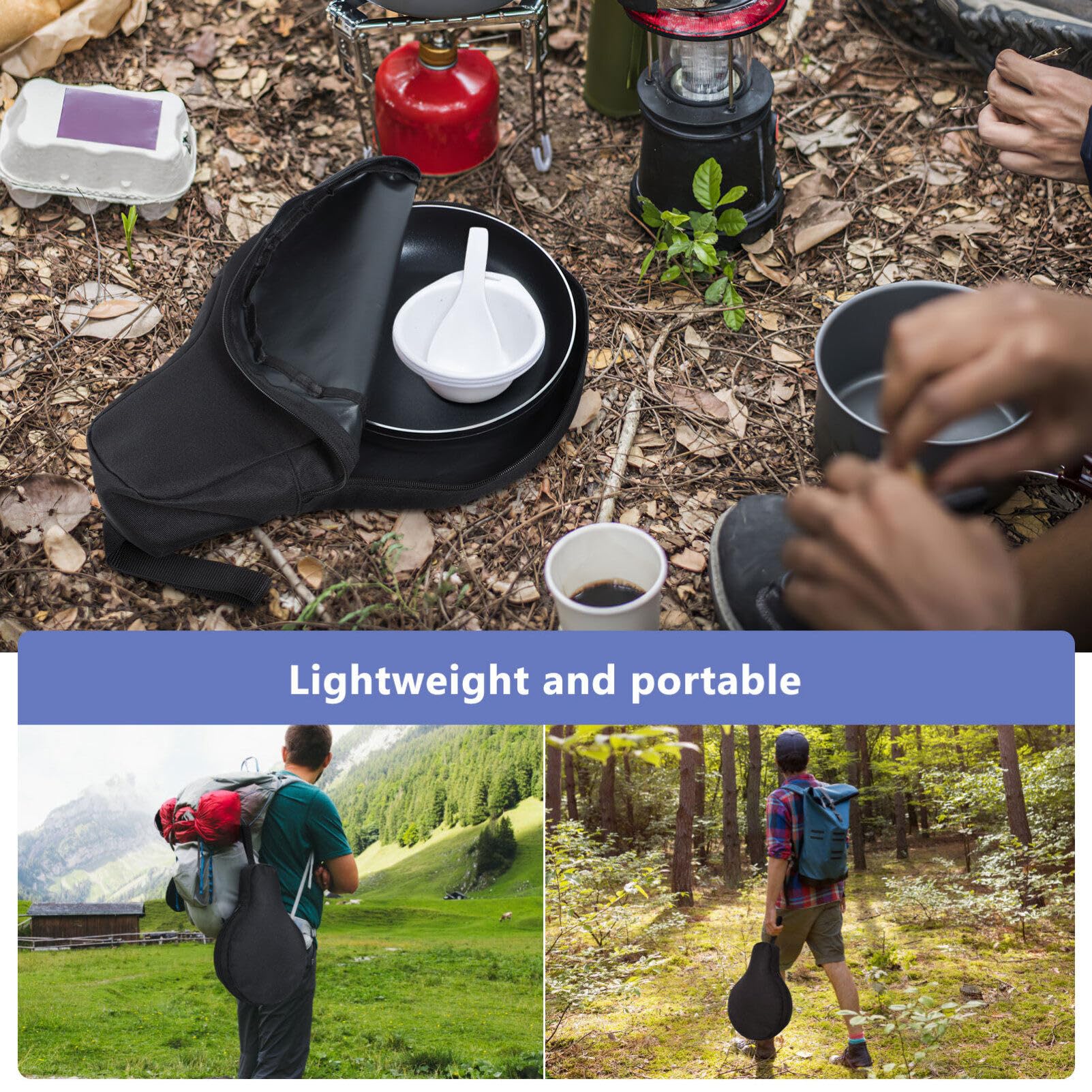 Hemoton 2-Pack Heavy Duty Cast Iron Skillet Storage Bags - Durable Chef Organizer for Camping Cookware, Multi-Purpose Cooking Utensil Container - Perfect for Outdoor Camping, Picnics & RV Trips
