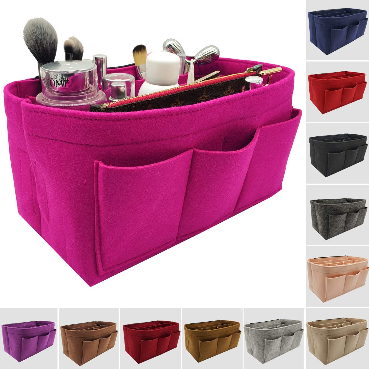 LEXSION Felt Purse Insert Organizer - Perfect Fit for Speedy & Neverfull Bags - Handbag Organizer for Women | Ideal for Travel, Work & Everyday Use
