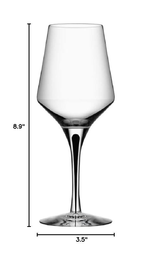 Orrefors Metropol Crystal Clear White Wine Glasses (Set of 2) - Elegant Stemware for Chardonnay, Sauvignon Blanc & Fine Dining - Perfect for Wedding Gifts, Dinner Parties & Home Entertaining