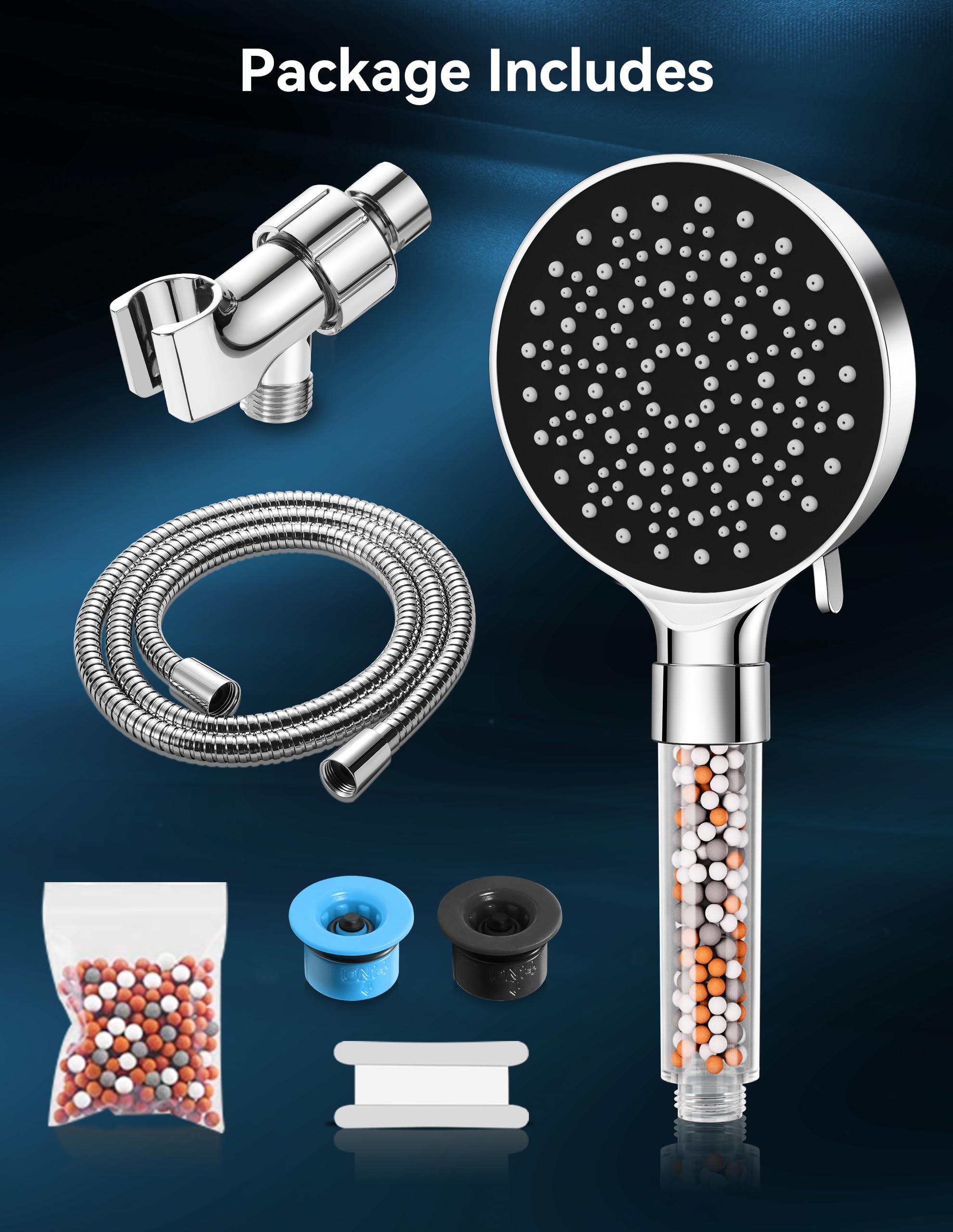 ODMJ High Pressure Filtered Shower Head with 6 Spray Modes - 59