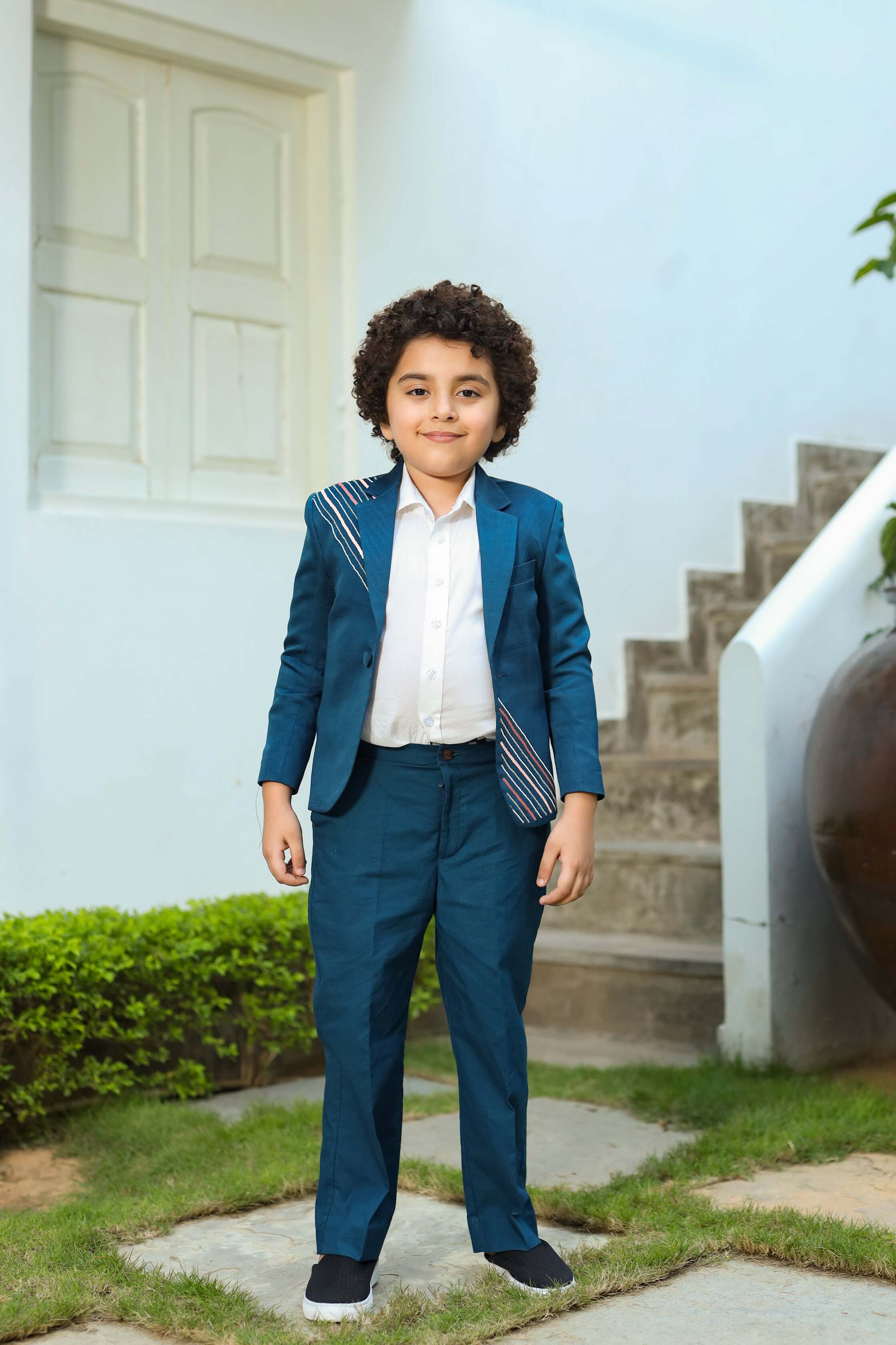 Taabir German Satin Tuxedo Jacket & Pants Set for Boys - Formal Wear for Weddings, Parties & Special Occasions