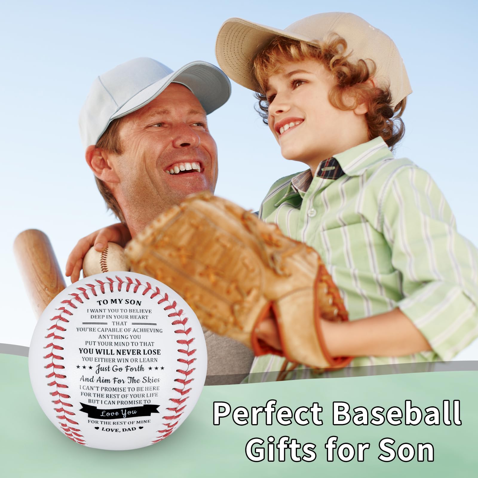 Baseball Gifts for Boys & Men - Personalized Son Gifts from Dad for Birthday, Christmas Stocking Stuffers, Graduation & Valentine's Day | Perfect Baseball Lover Presents for Teen Boys & Him | Great for Games, Training & Fan Memorabilia