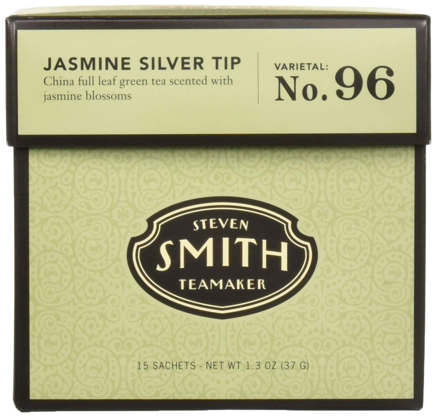 Premium Smith Teamaker Jasmine Silver Tip Green Tea - 6 Packs (15 Tea Bags Each) | Organic Loose Leaf Tea Bags for Relaxation, Gift Giving & Daily Wellness
