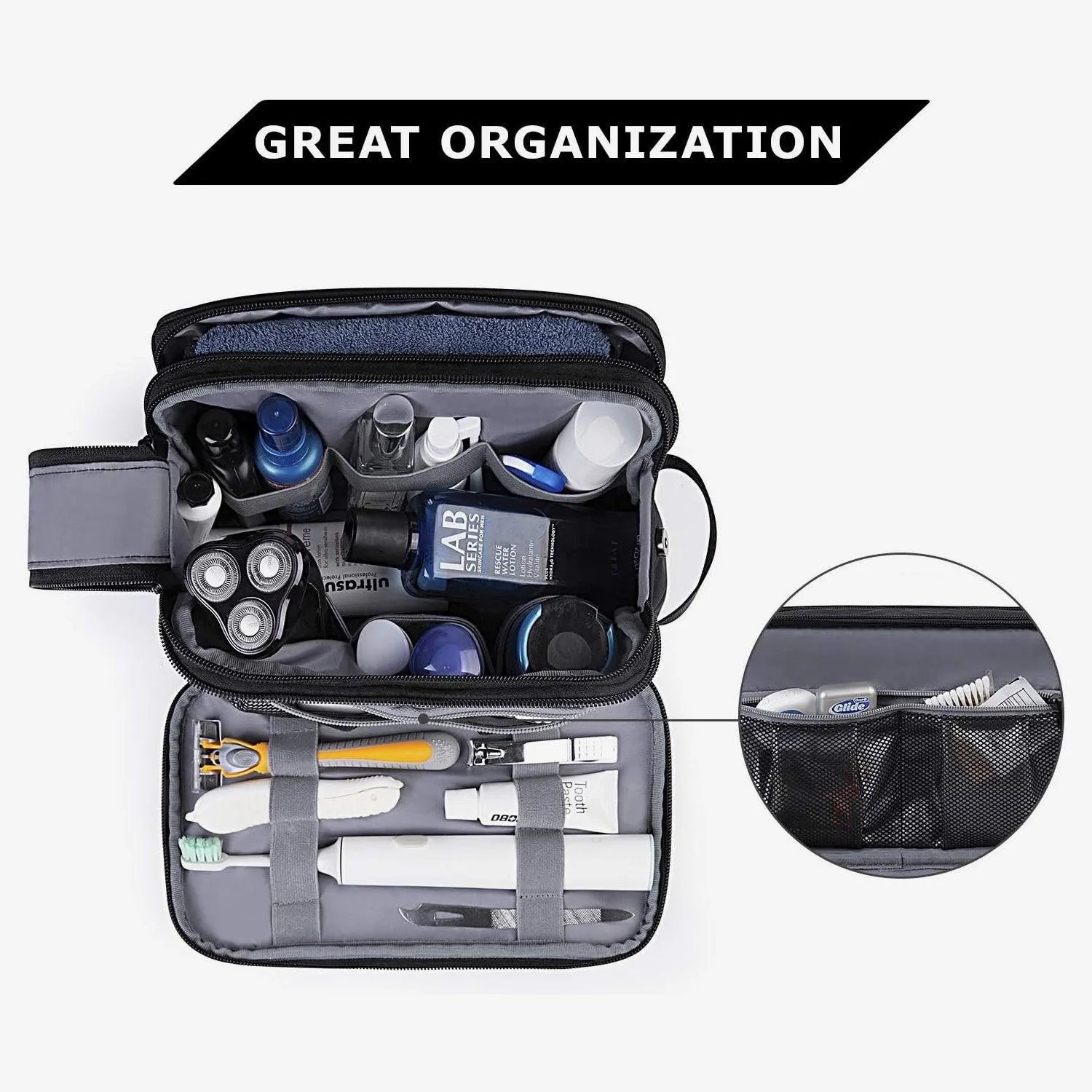Premium Travel Toiletry Bag for Men & Women - Waterproof Hanging Cosmetic Organizer for Bathroom, Gym, Camping & Business Trips
