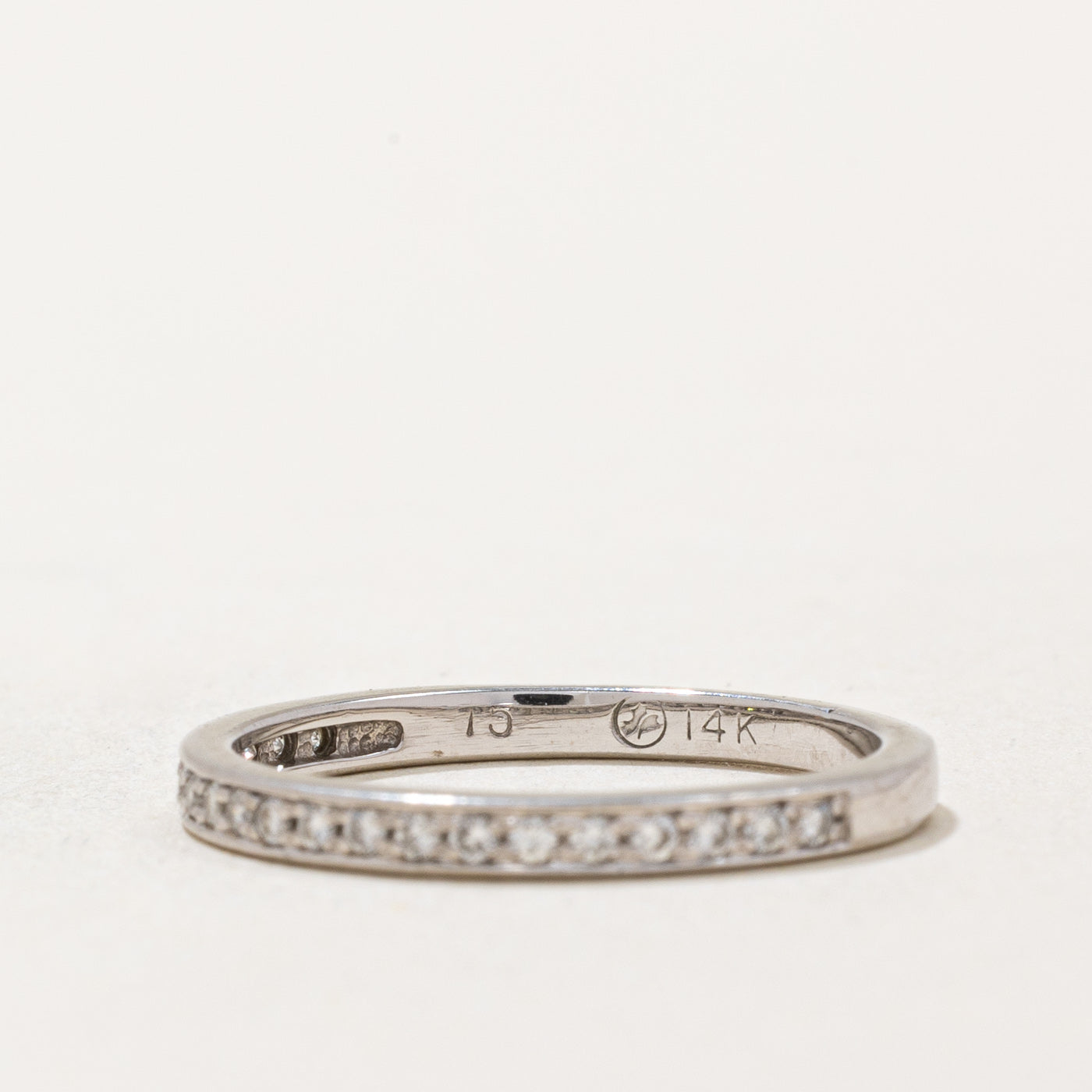 0.15ctw Diamond Semi Eternity Band Ring - Size 5.25 - Dainty Stackable Wedding Band for Women - Perfect for Anniversary, Engagement & Everyday Elegance