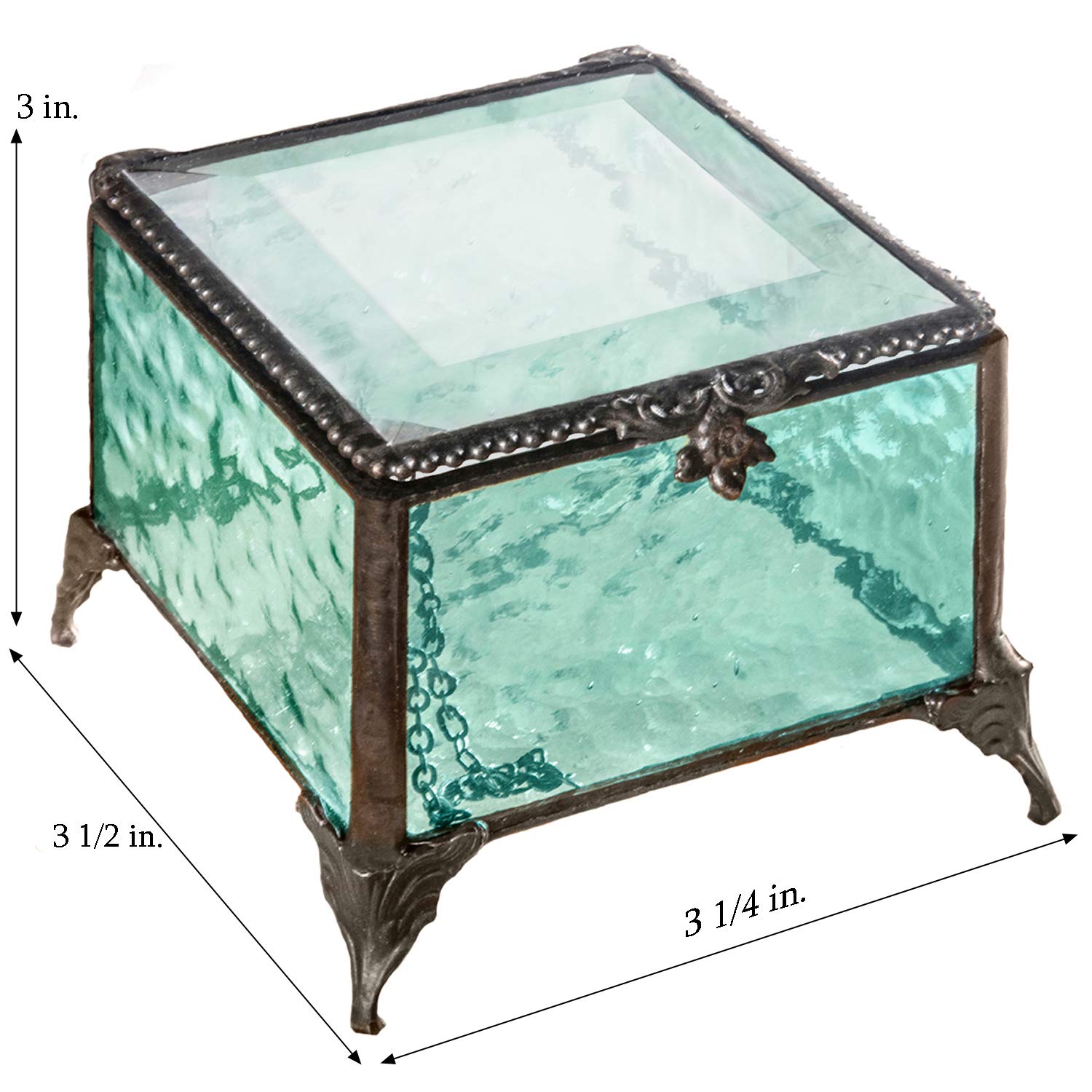 Personalized Glass Jewelry Box - Vintage Keepsake Gift for Her, Home Decor & Storage