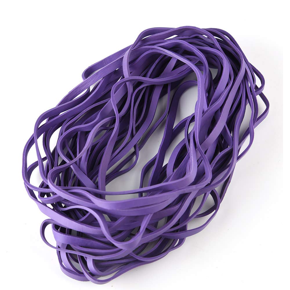 Coopay 120-Piece Large Rubber Bands Bulk - 8 Inch Heavy Duty Strong Elastic Bands for Office, School & Home Use - Perfect for Securing Trash Cans, Organizing Files, Bundling Items & DIY Projects (Purple)