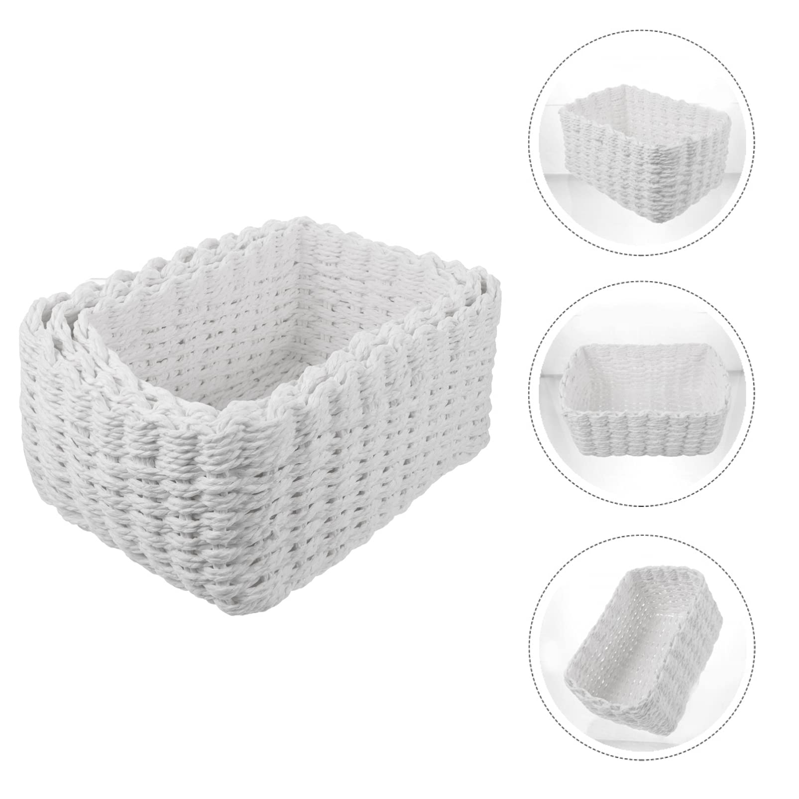 Hemoton 3-Piece Woven Seagrass Storage Baskets Set - Natural Rattan Organizing Bins for Home Decor, Bathroom, Bedroom & Office - Perfect for Cosmetic Storage, Towels, Blankets & Magazines