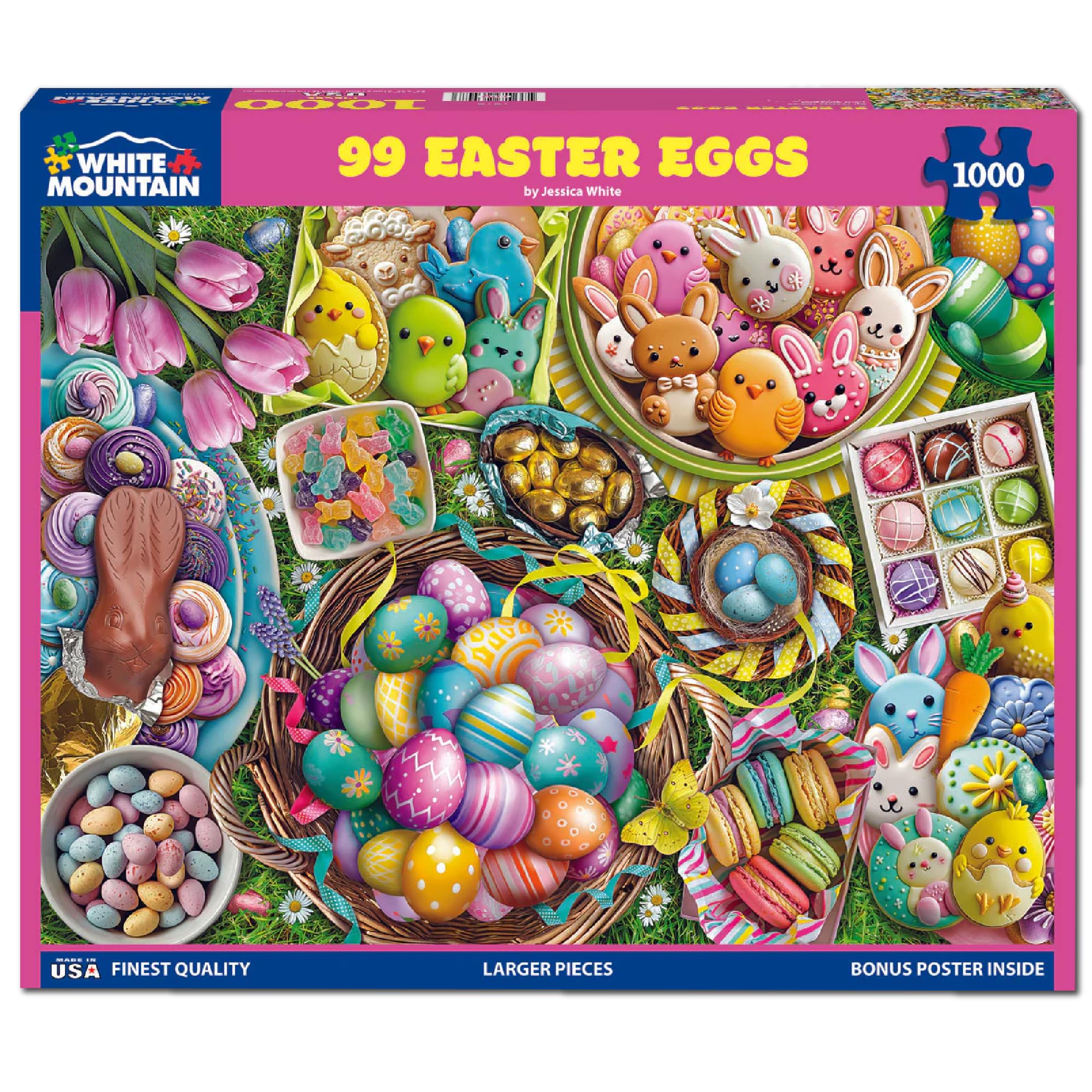 White Mountain Eggs Easter 1000-Piece Jigsaw Puzzle for Adults & Families – 24