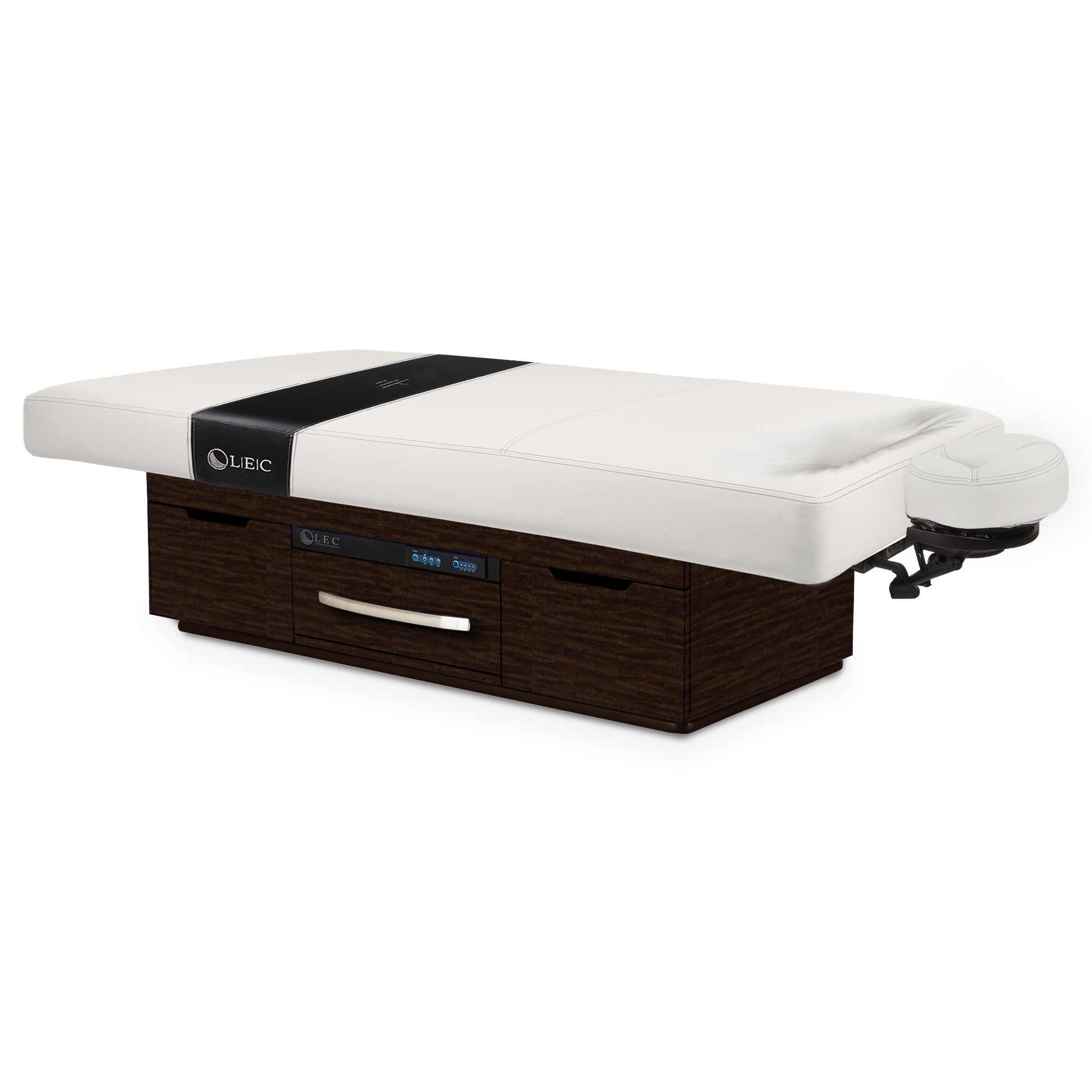 Living Earth Crafts Century City Dual Pedestal Low Range Massage Table with Digital Warming Drawer - Professional Spa & Physical Therapy Treatment Table for Relaxation & Pain Relief