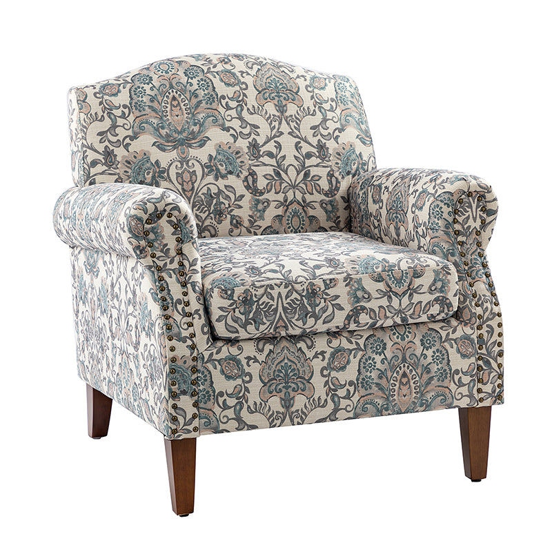 Matteo Upholstered Armchair with Nailhead Trim - Modern Accent Chair for Living Room, Bedroom & Office - Comfortable Lounge Chair with Stylish Nailhead Detailing
