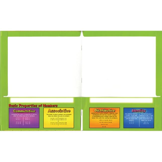 Intermediate Math Resource 4-Pocket Folders - Set of 12 for Classroom Organization | Math Practice & Homework Storage for Elementary Students | Durable School Supplies for Teachers & Kids