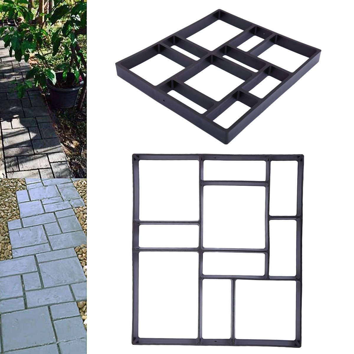 JAXPETY Reusable Concrete Walk Maker Mold - 17.7×15.7 Inch Stepping Stone Pathmate for DIY Garden Path, Patio & Yard Decoration | Perfect for Outdoor Walkways, Landscaping & Backyard Projects