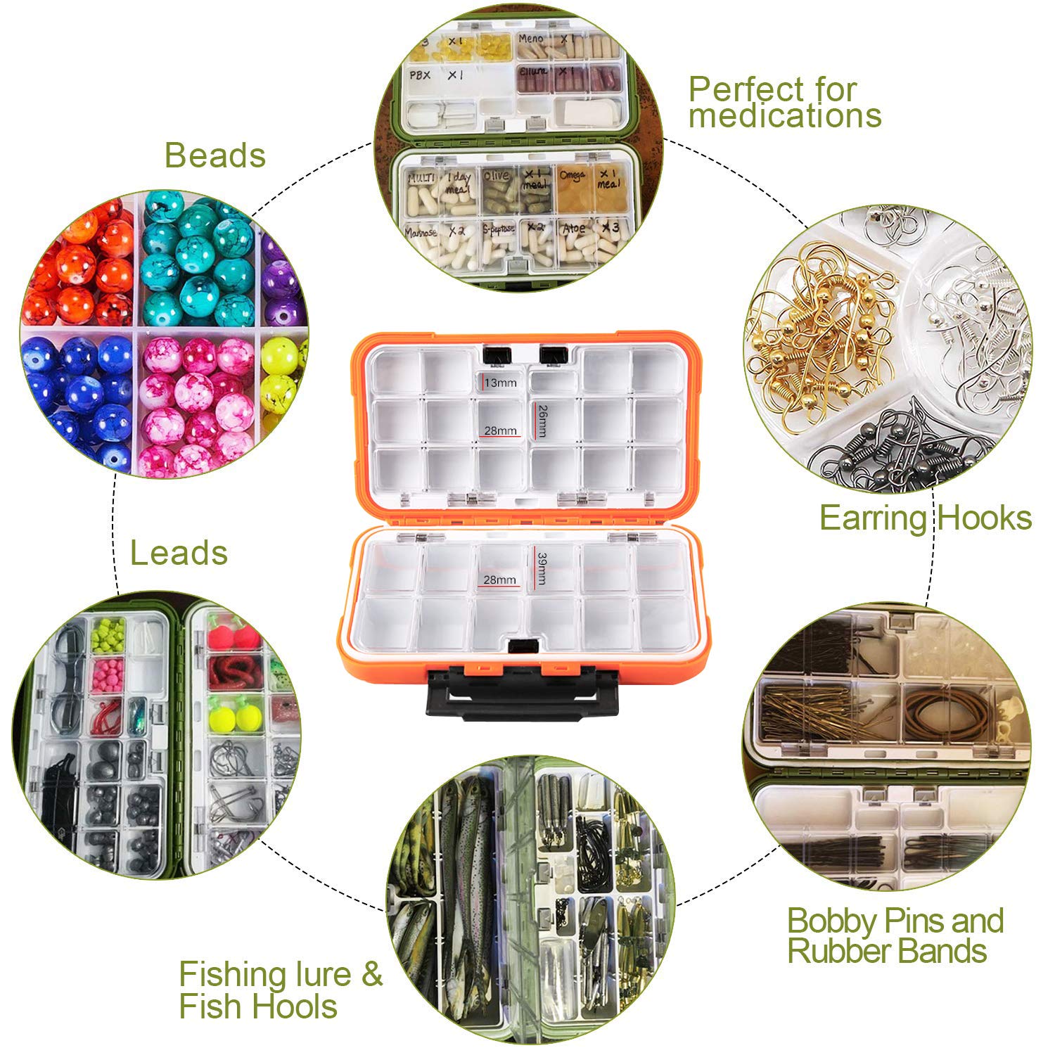 YUKI Fishing Lure Box - Thick Plastic Tackle Organizer for Fly & Casting Fishing - Perfect for Vest Storage
