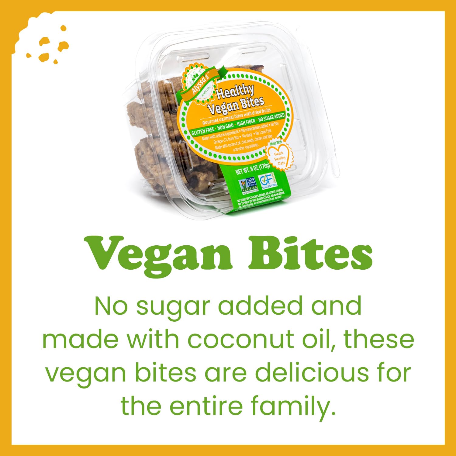 Alyssa’s Vegan Oatmeal Bites - Gluten Free, Dairy Free, Sugar Free, Low Carb & Keto Protein Cookies - Healthy Bakery Snacks for Kids & Adults - 8 Cookies per Box (1 Pack) - Perfect for On-the-Go Snacking, Lunchboxes & Keto Diet