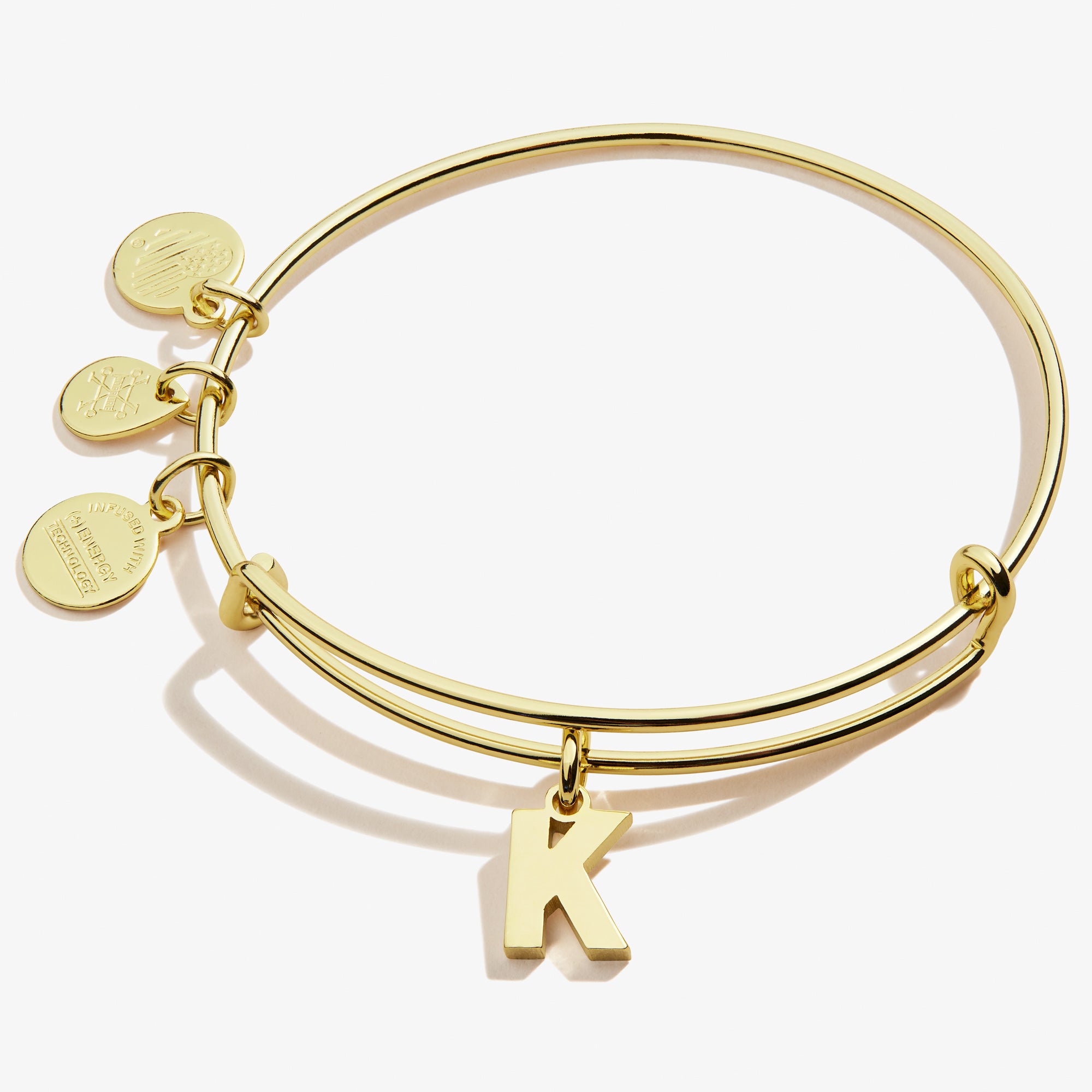 Initial K Charm Bangle - Elegant Gold Plated Letter K Bracelet for Women, Trendy Layering Jewelry Gift for Her | Perfect for Everyday Wear, Parties & Special Occasions