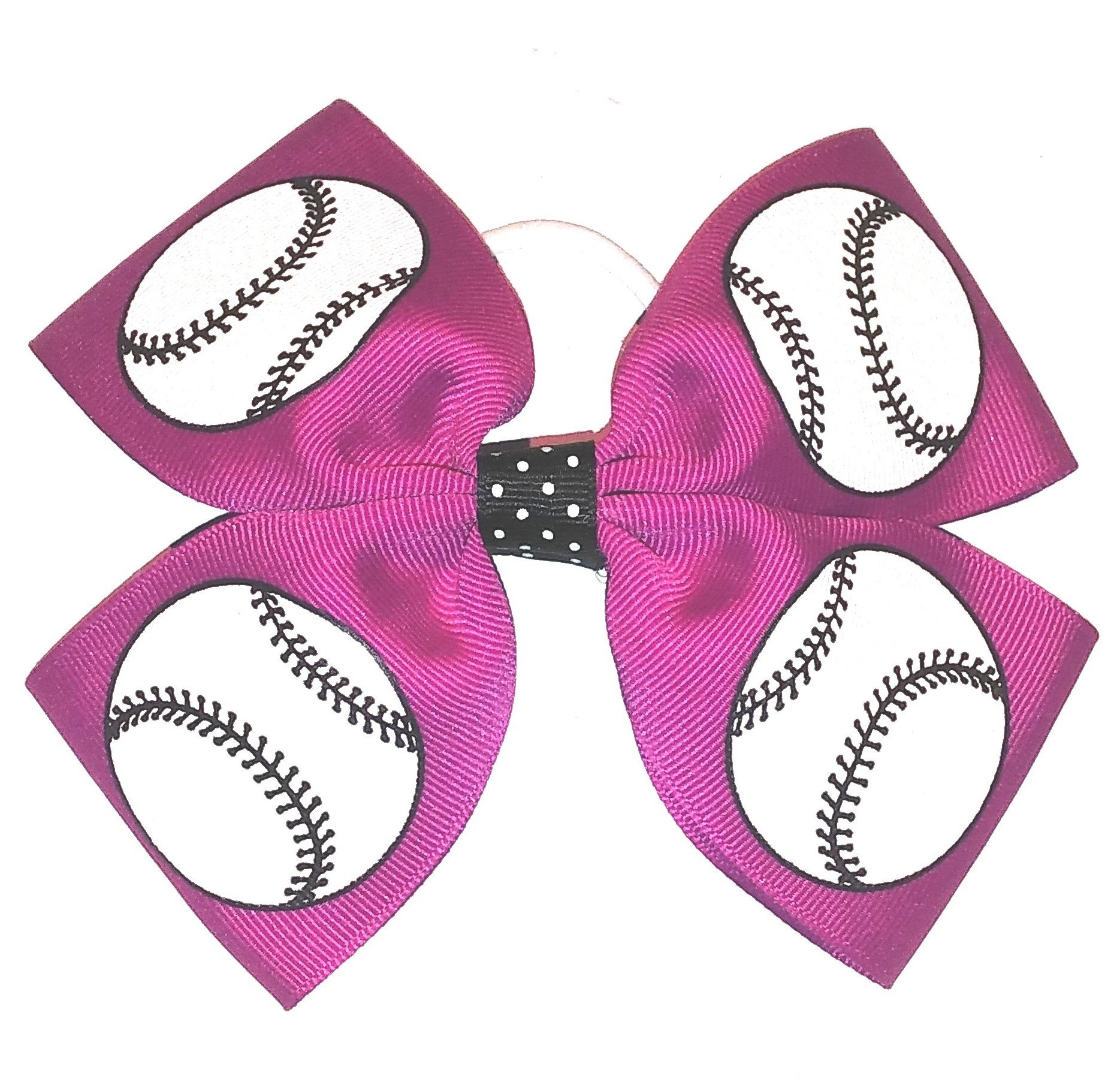 Four Loop Softball Baseball Hair Bow - Adjustable & Durable for Sports - USA Made in Berry & Multiple Colors - Perfect for Games, Practice & Team Spirit
