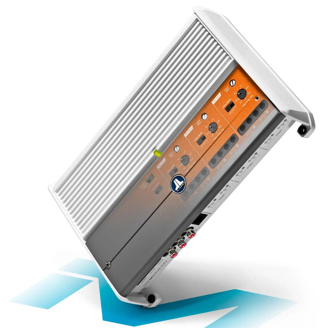 JL Audio M600/6 24V 6-Channel Marine Amplifier - 600W Class D Full Range Power for 24V Boat Audio Systems | Perfect for Marine Stereo Upgrades & Watercraft Sound Enhancement