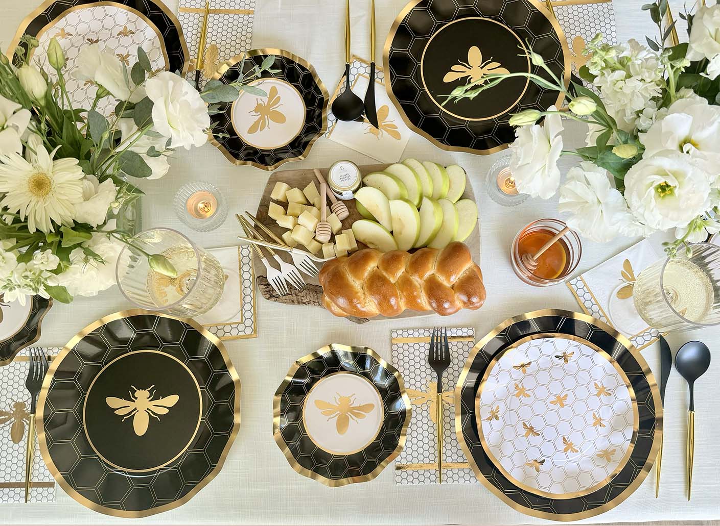 Premium Honeybee Themed Table Decor Set - Elegant Dining & Party Centerpiece for Weddings, Events & Home Decor
