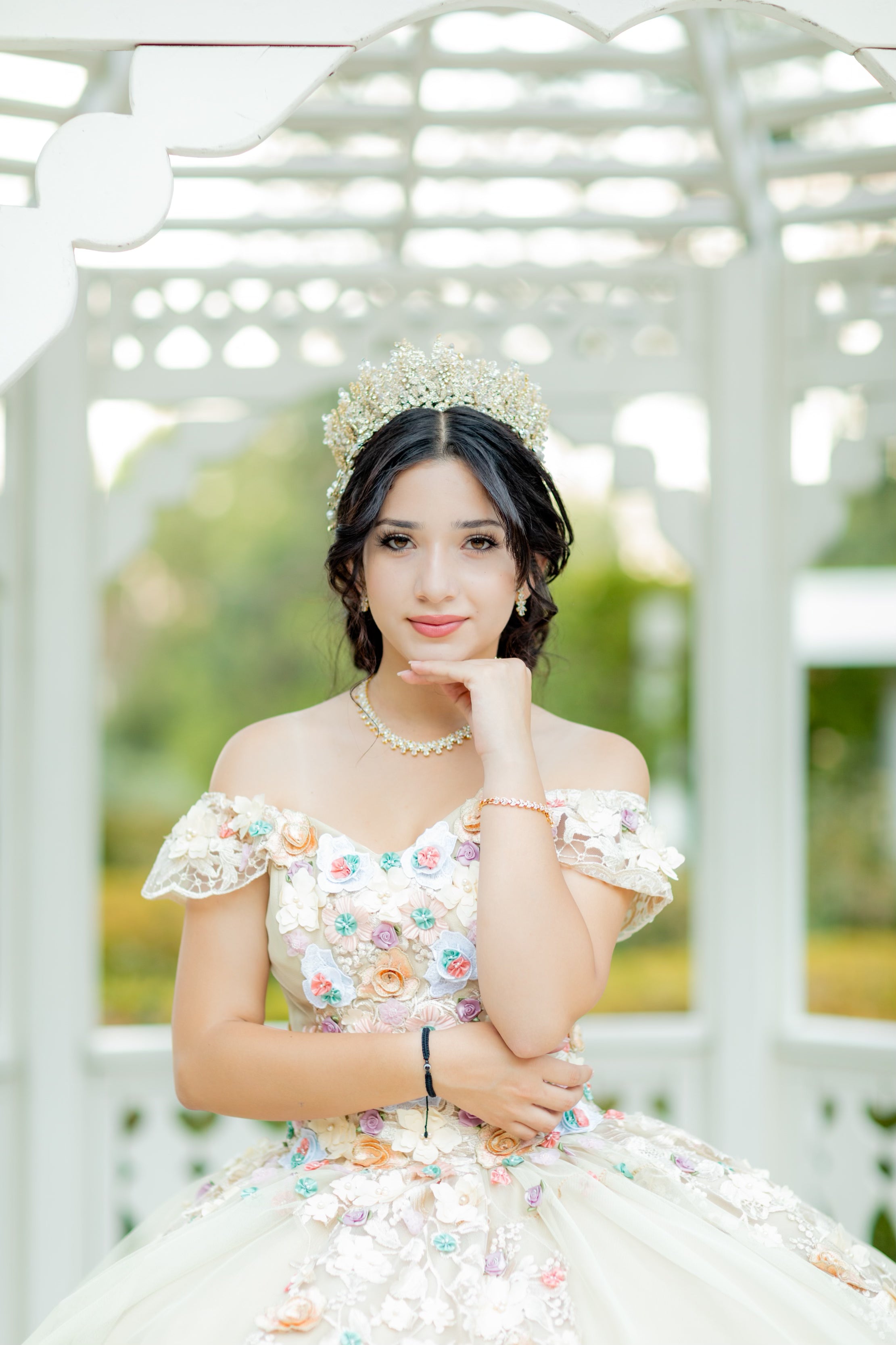 Ellee Real Quinceanera Tiara with ELISABETTA Swarovski Crystals | 3D Bridal Crown for Weddings, Quinceañeras & Special Occasions
