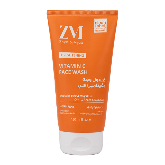 ZM Zayn & Myza Vitamin C Brightening Facial Cleanser 150ml - Gentle Exfoliating Face Wash for Glowing Skin, Acne & Dark Spot Treatment, Daily Skincare Routine