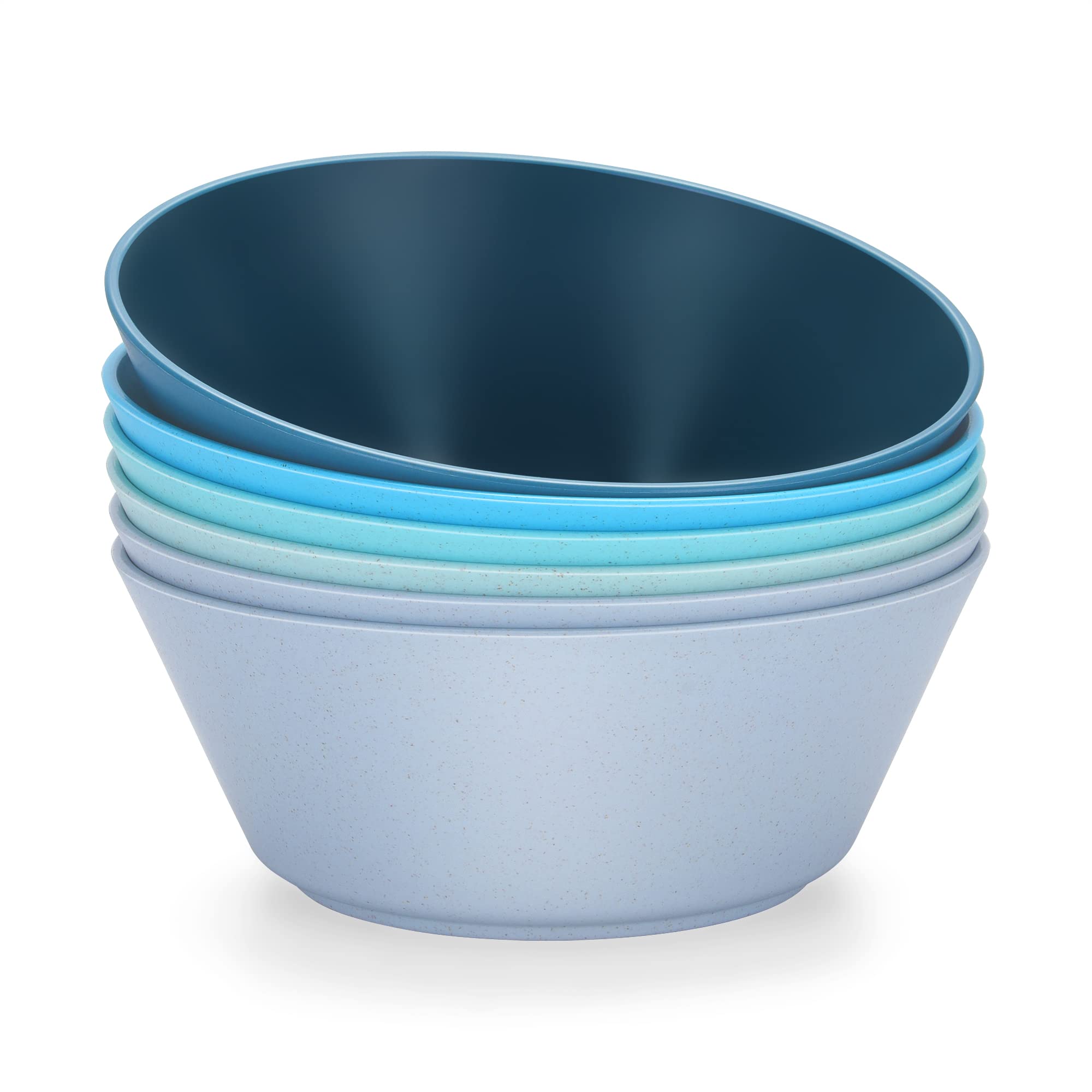 50 Oz Large Unbreakable Wheat Fiber Cereal & Salad Bowls Set - BPA-Free, Microwave & Dishwasher Safe, Stackable for Oatmeal, Snacks, Soups - Perfect for Family Meals, Picnics, and Party Serving