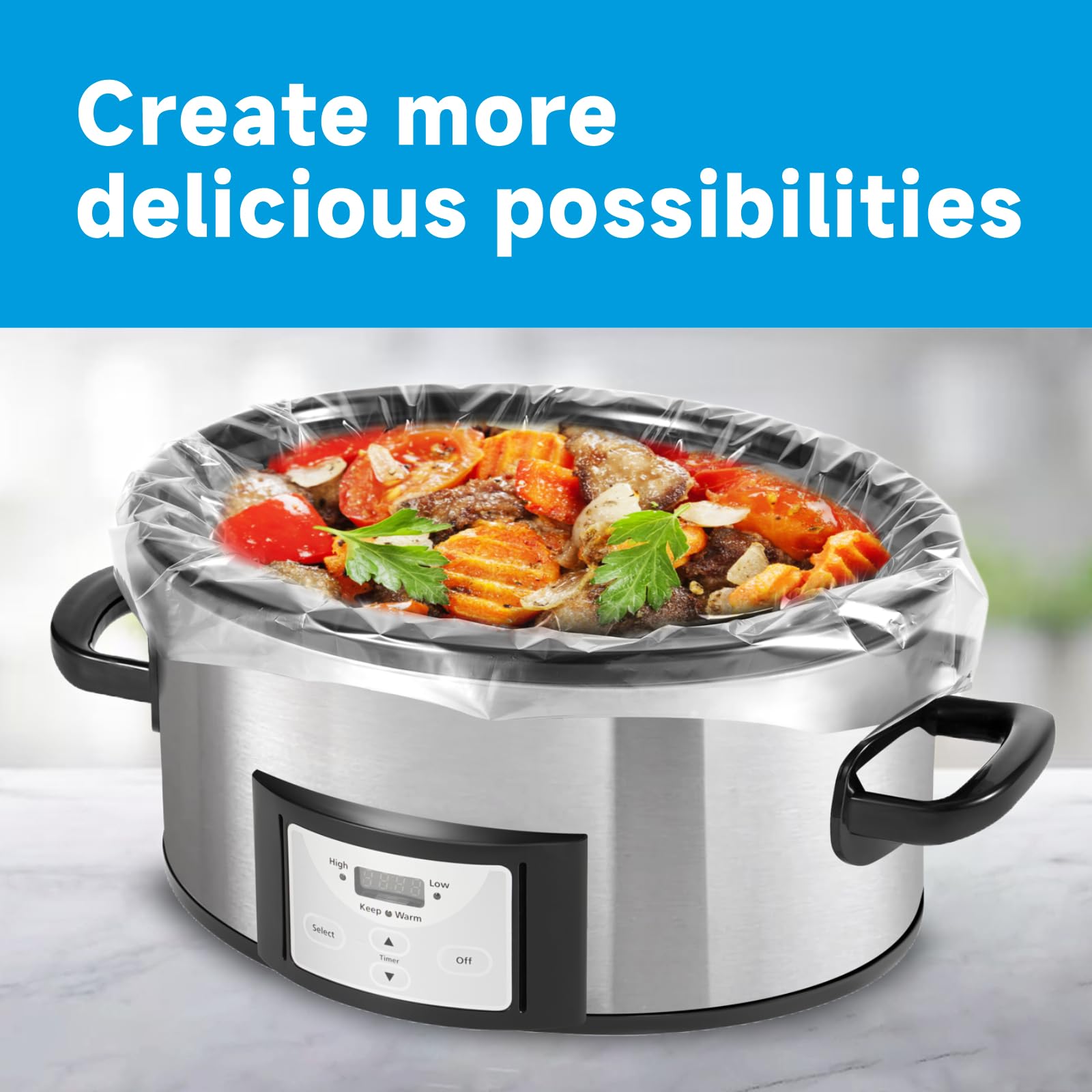 Premium Slow Cooker Liners 3-8 Quart (20 Pack) - Large 13