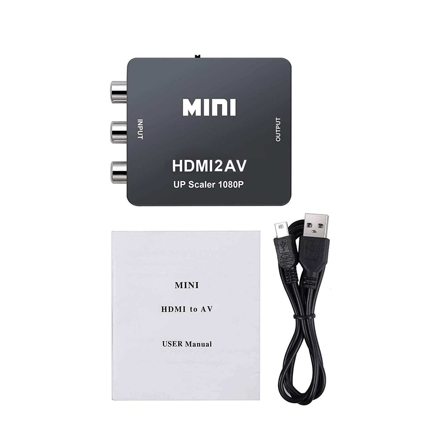 QGECEN HDMI to RCA Converter Adapter - PAL/NTSC Composite AV CVBS Video Audio Converter for Xbox 360/One, PS3/4/5, DVD Players, Android TV Box, Fire Stick, Roku - Perfect for Home Theater Setups & Retro Gaming Systems