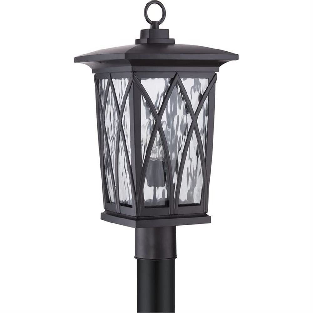 1 Light Outdoor Post Lantern - Transitional Style Black Exterior Light Fixture for Porch, Garden & Pathway - Weather-Resistant Outdoor Lighting (Model: 71-Bel-1809365) - Perfect for Entryway, Patio and Landscape Lighting
