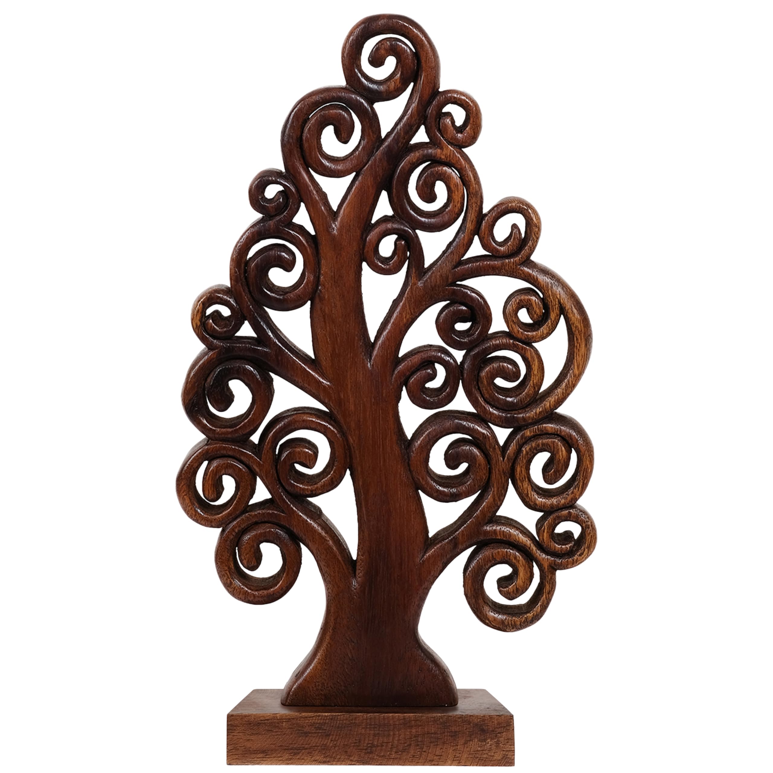 Decozen Wooden Tree of Life Sculpture - Unique Mother's Day & Birthday Gift for Mom - Handcrafted Home Decor for Living Room, Office, Shelf, Fireplace, Farmhouse, Tabletop, Boho & Mantle - Perfect for Mother's Day Decorations & Rustic Home Styling