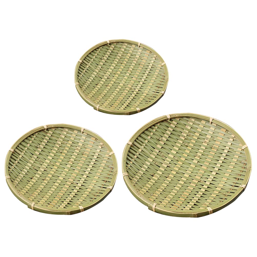 DOITOOL 3-Piece Woven Plate Nuts Arrangement Tray Set - Portable Storage Holder for Nuts, Bolts, Screws (Random Colors) - Perfect for Workshop, Garage, and Kitchen Organization