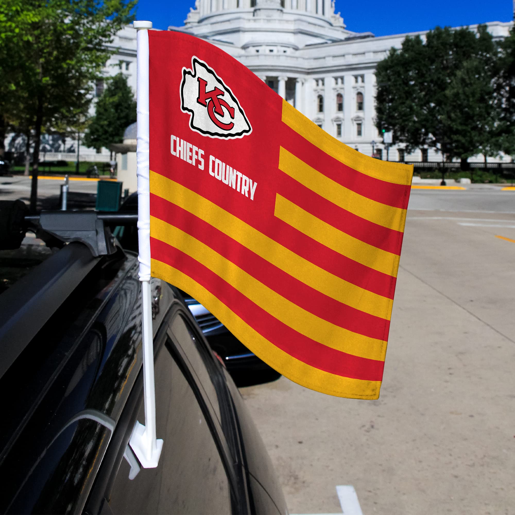 NFL Car Flag Double Sided - Officially Licensed Team Logo - Durable Polyester Car Accessory for Game Day Tailgating & Road Trips