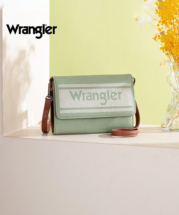 Wrangler Flap Canvas Mini Crossbody Purse for Women - Stylish Small Shoulder Bag with Adjustable Strap - Perfect for Travel, Shopping & Everyday Use