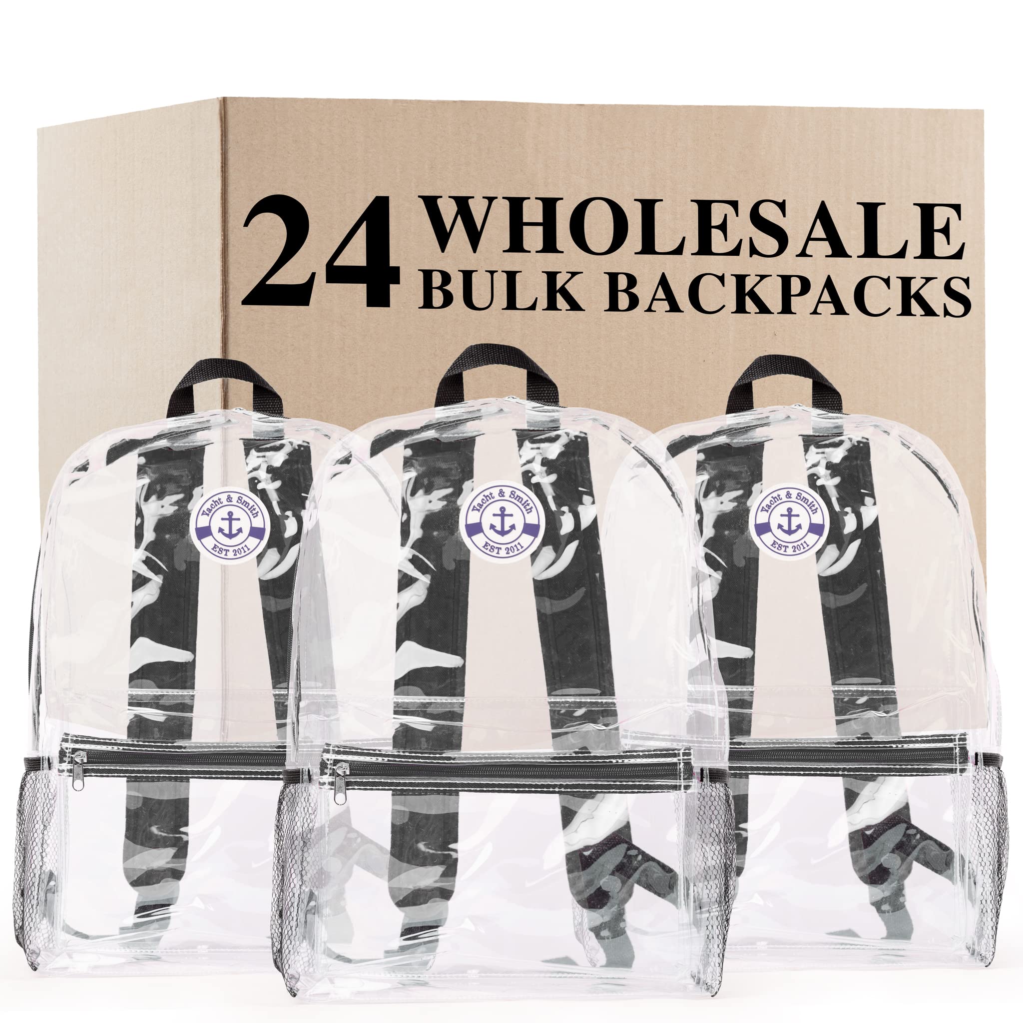 Yacht & Smith 24 Pack 17 Inch Waterproof Kids Backpacks - Bulk Wholesale School Bags for Boys & Girls, Perfect for Elementary Students, Daycare, and Travel Use
