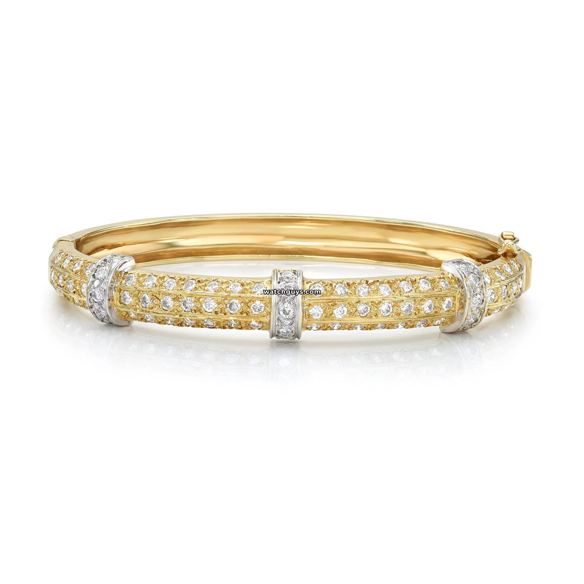 14K Yellow Gold Diamond Bangle Bracelet for Women - Elegant Stackable Jewelry Gift for Anniversary, Wedding & Special Occasions
