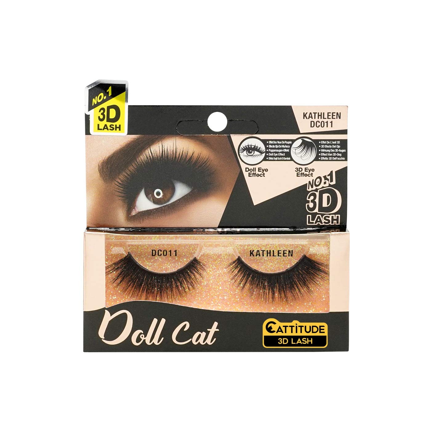 Kathleen - Realistic 3D Doll Cat Eyelashes for Dramatic Eye Makeup | Perfect for Cosplay, Halloween & Theatrical Performances