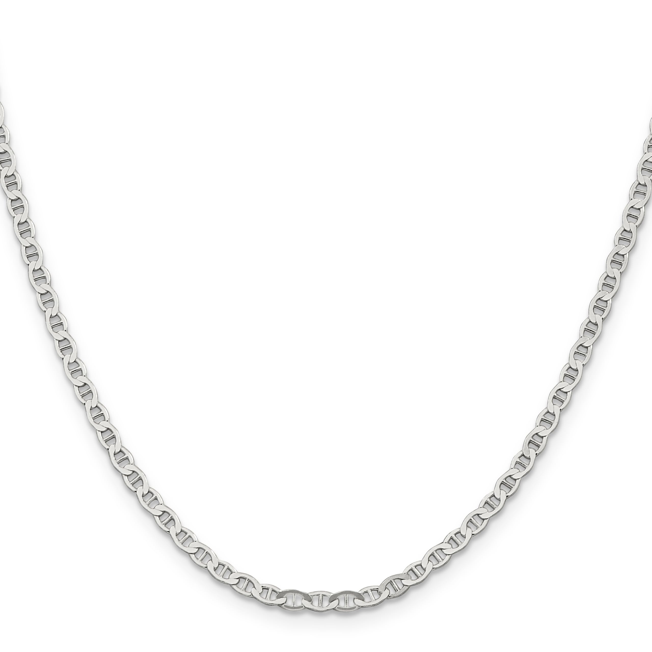 IceCarats 925 Sterling Silver 3.1mm Anchor Mariner Link Chain Necklace for Women - Classic Nautical Jewelry Gift for Her, Perfect for Beach Weddings, Cruise Vacations & Everyday Wear