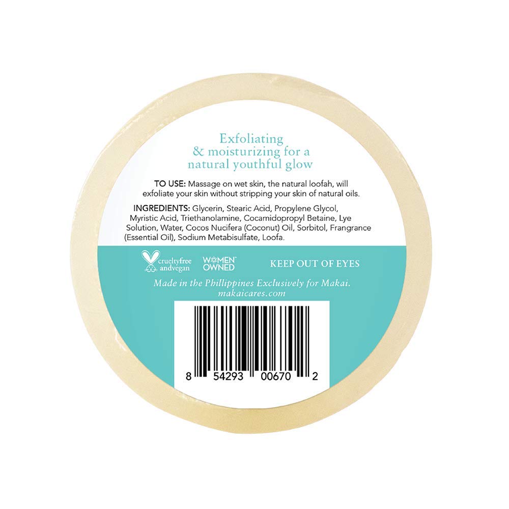 Makai Loofa Soap - Natural Exfoliating Body Soap with Island Fusion Scent for Smooth Skin | Perfect for Shower, Bath & Spa Day at Home