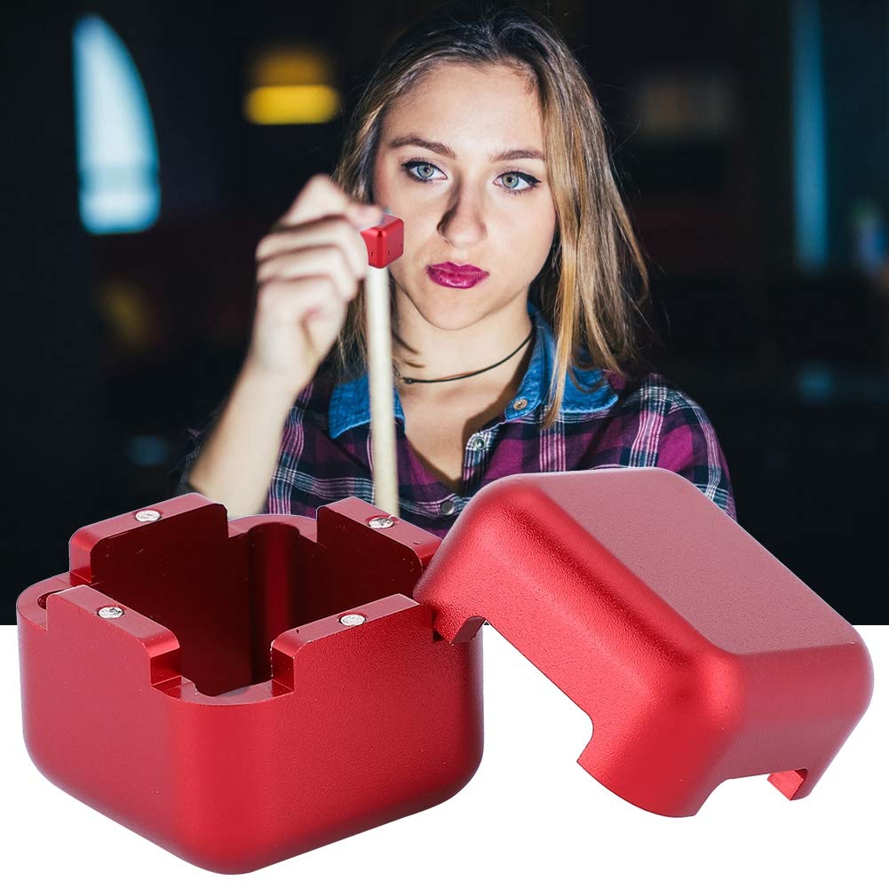 Premium Aluminum Magnetic Pool Cue Chalk Holder - Portable Mini Billiard Chalk for Snooker & Pool Players (Red) - Perfect for Bars, Game Rooms & Professional Tournaments