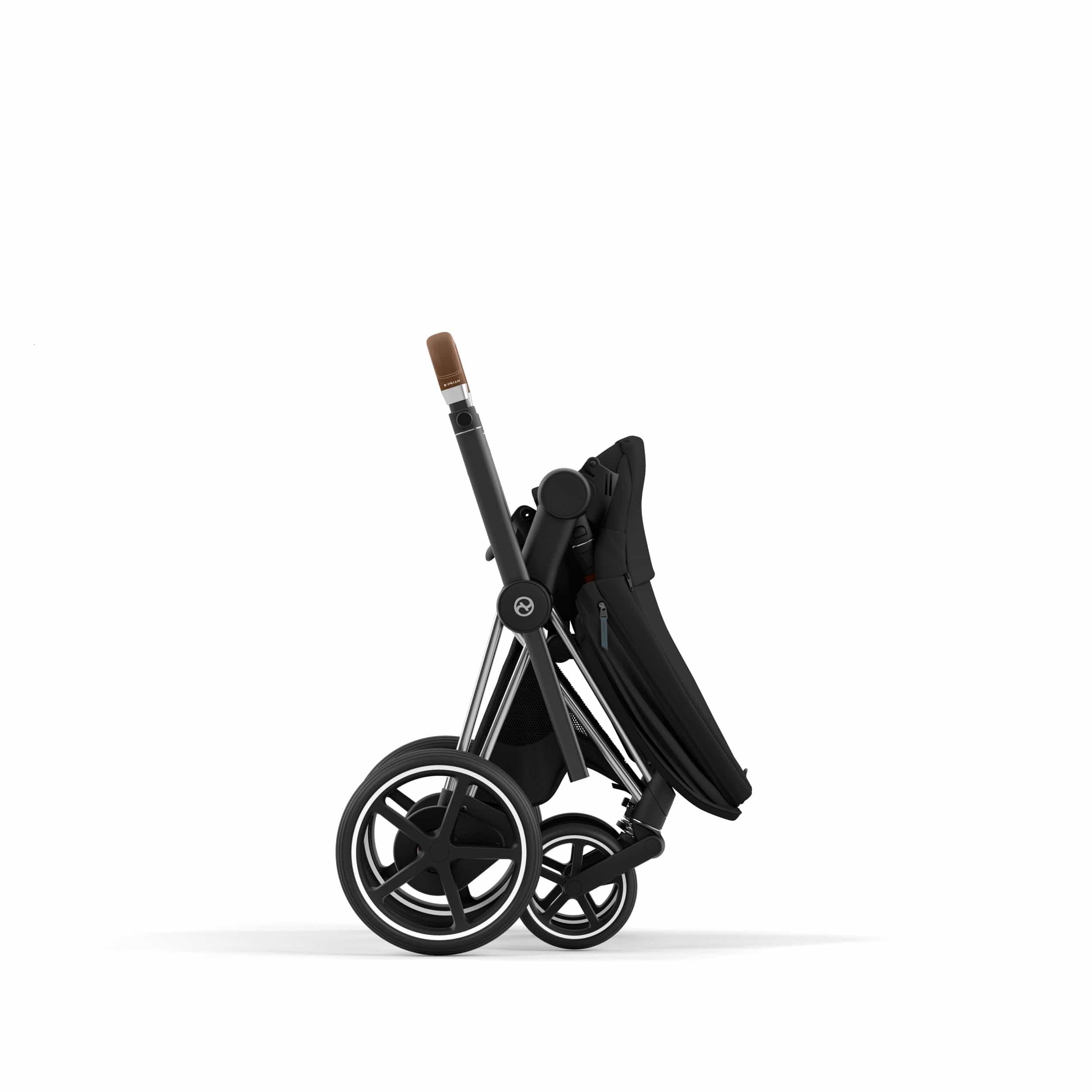 Cybex ePriam 2 Complete Stroller - Lightweight Chrome/Brown Baby Stroller with Adjustable Seat | Perfect for City Walks, Shopping & Travel