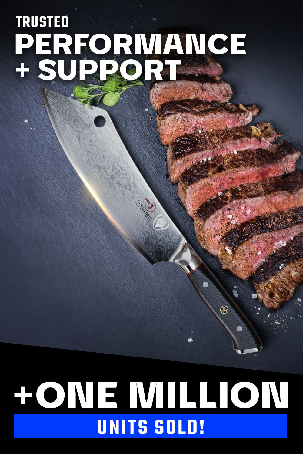 Dalstrong Shogun Series ELITE 8-Inch Hybrid Cleaver & Chef's Knife - Crixus | Professional Kitchen Knife for Chopping, Slicing & Precision Cutting | Perfect for Home Chefs & Professional Kitchens