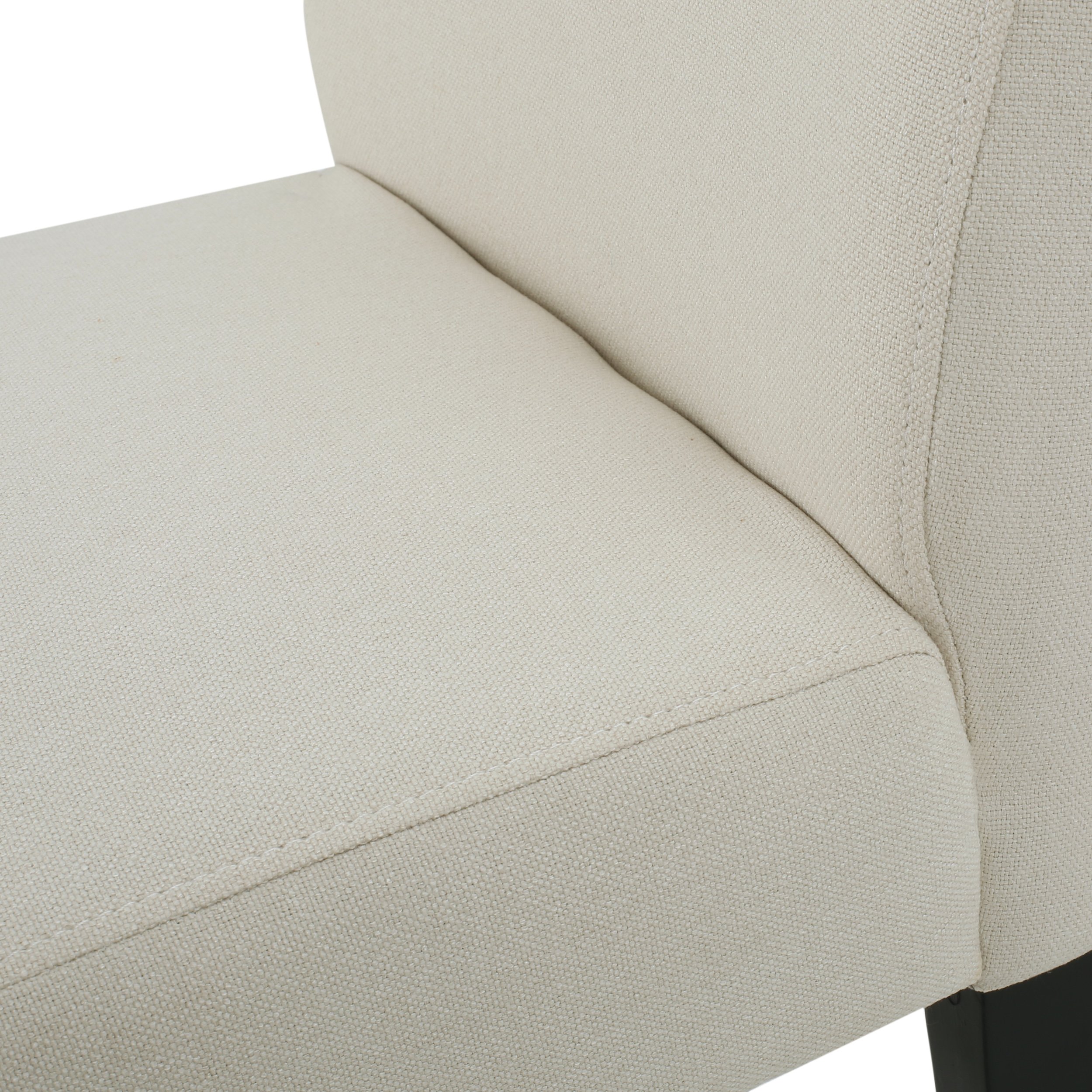 Christopher Knight Home Corbin Fabric Dining Chairs, 2-Piece Set in Ivory - Modern Upholstered Side Chairs for Kitchen, Dining Room, and Breakfast Nook