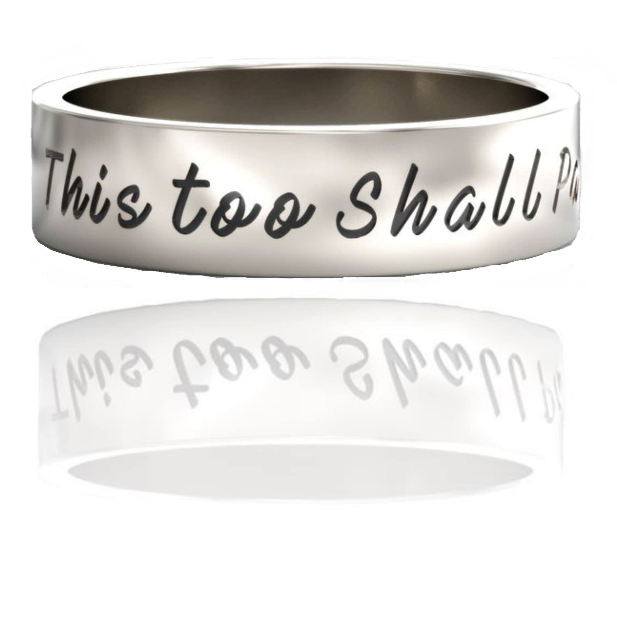 Amazing 'This Too Shall Pass' Motivational Ring - Inspirational Message Jewelry with Custom Engraving - Choose Joy Ring for Women - Perfect for Daily Wear, Gifts & Special Occasions
