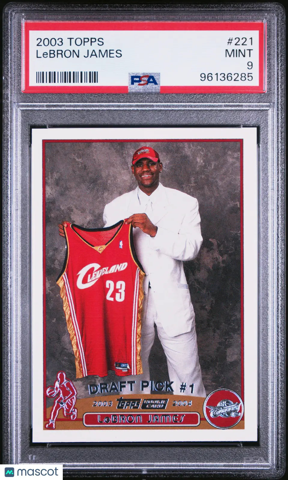 2003 Topps LeBron James Rookie Card #221 PSA 9 Mint - Collectible Basketball Trading Card for NBA Fans & Sports Memorabilia Enthusiasts