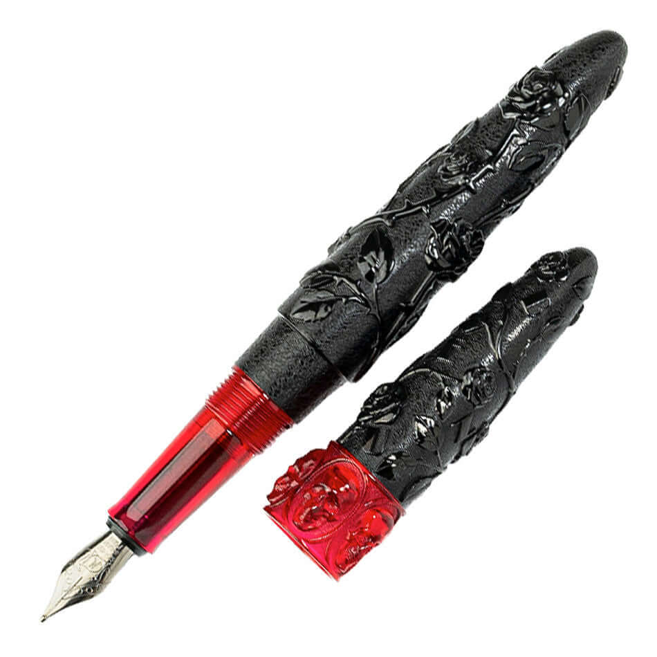 Benu Skull & Roses Fountain Pen - Premium Writing Instrument for Calligraphy & Signature - Perfect for Gifts, Collectors & Gothic Style Enthusiasts